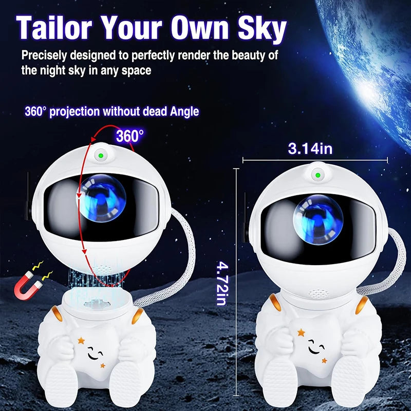 Proyector Astronauta Blanco – Luz de Galaxia LED con Mando a Distancia