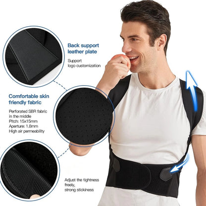 ALIGNIA corrector postural color negro, detalle de materiales