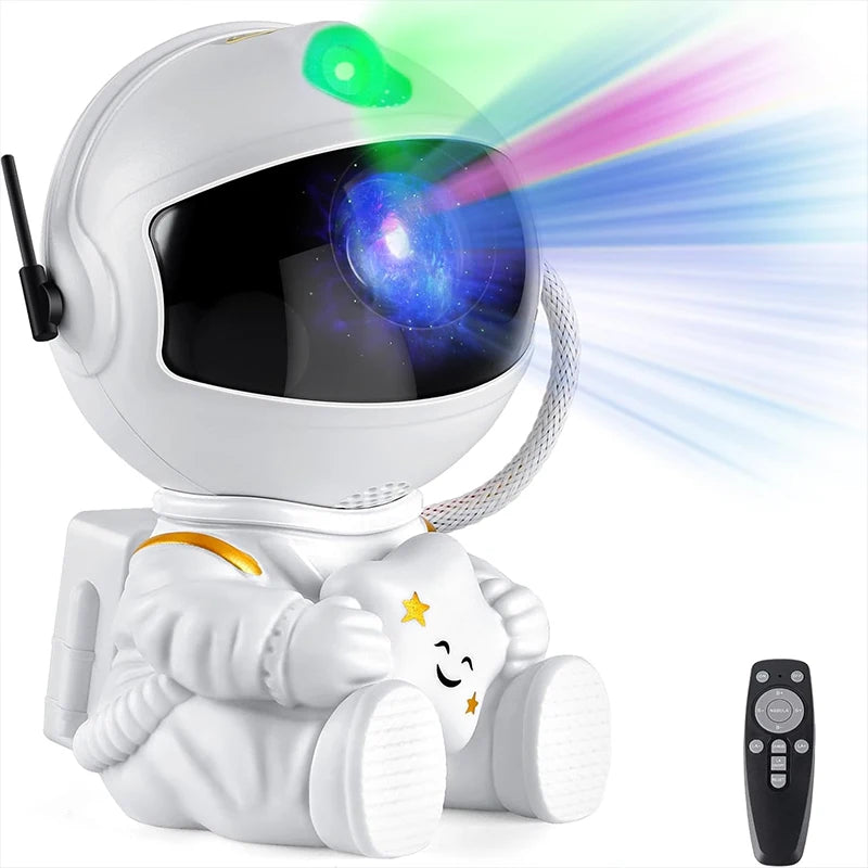 Proyector Astronauta Blanco – Luz de Galaxia LED con Mando a Distancia